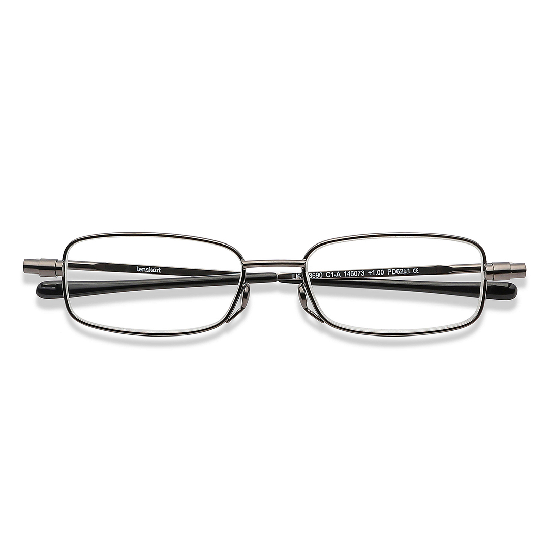 Lenskart READERS Gunmetal Dark Gunmetal Full Rim Rectangle Lenskart READERS LK E13690 Only for 1 Prefitted Powers left side