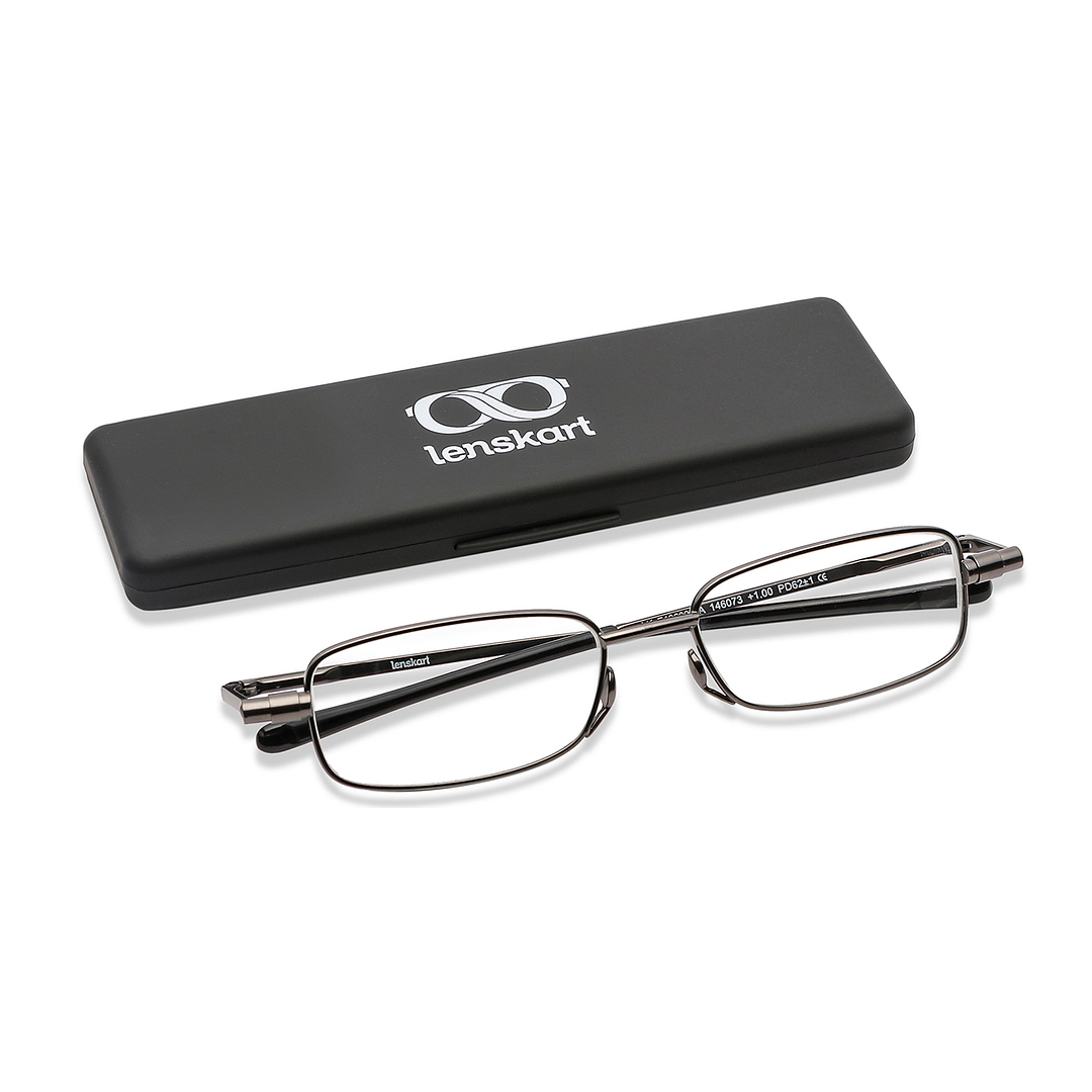 Lenskart READERS Gunmetal Dark Gunmetal Full Rim Rectangle Lenskart READERS LK E13690 Only for 1 Prefitted Powers right side