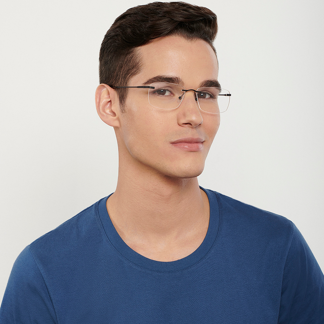 Vincent Chase Online Black Rimless Rectangle right side