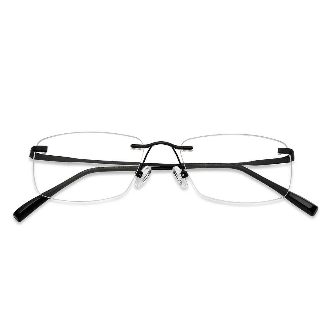 Vincent Chase Online Black Rimless Rectangle left side