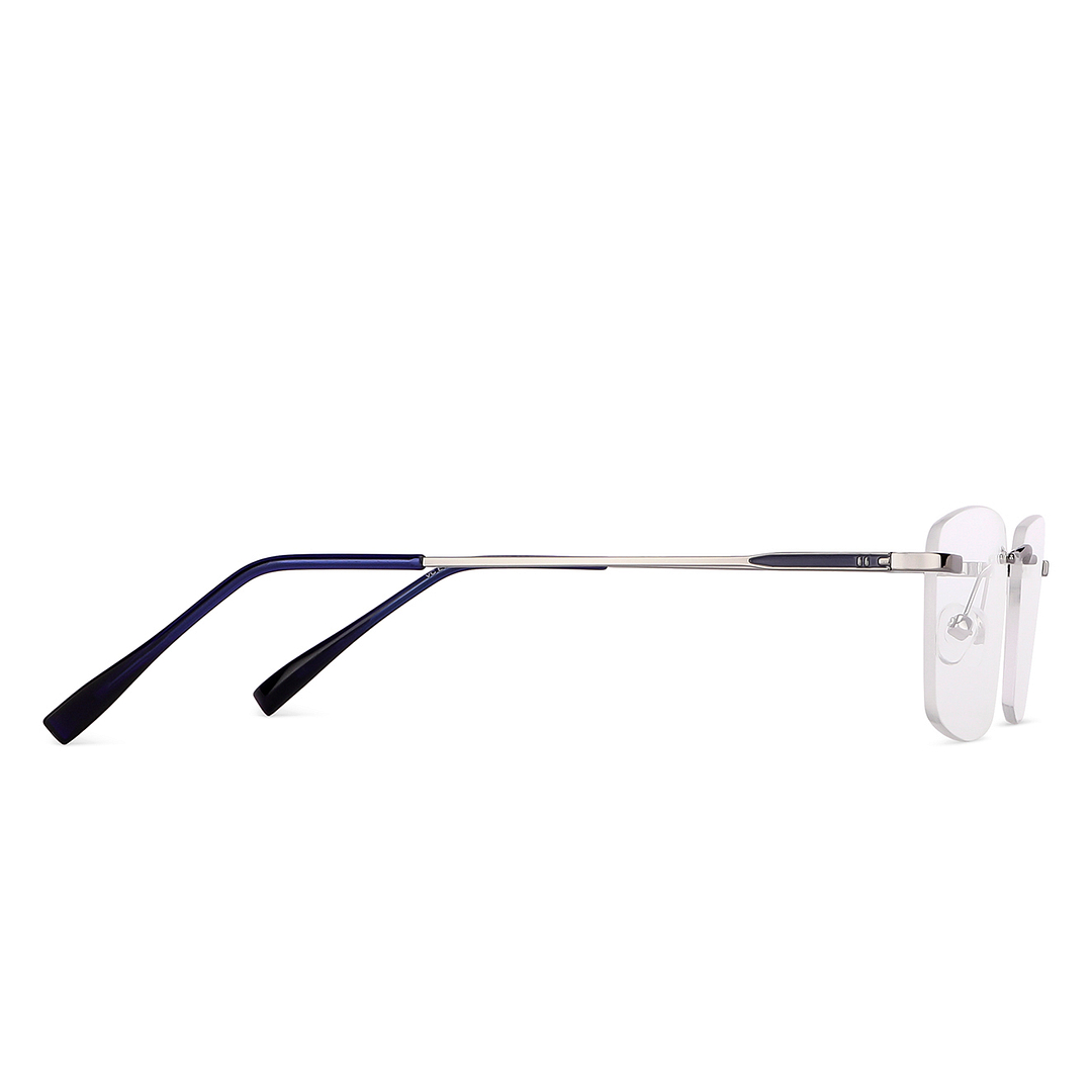 Vincent Chase Online Mid Gunmetal Rimless Rectangle left side