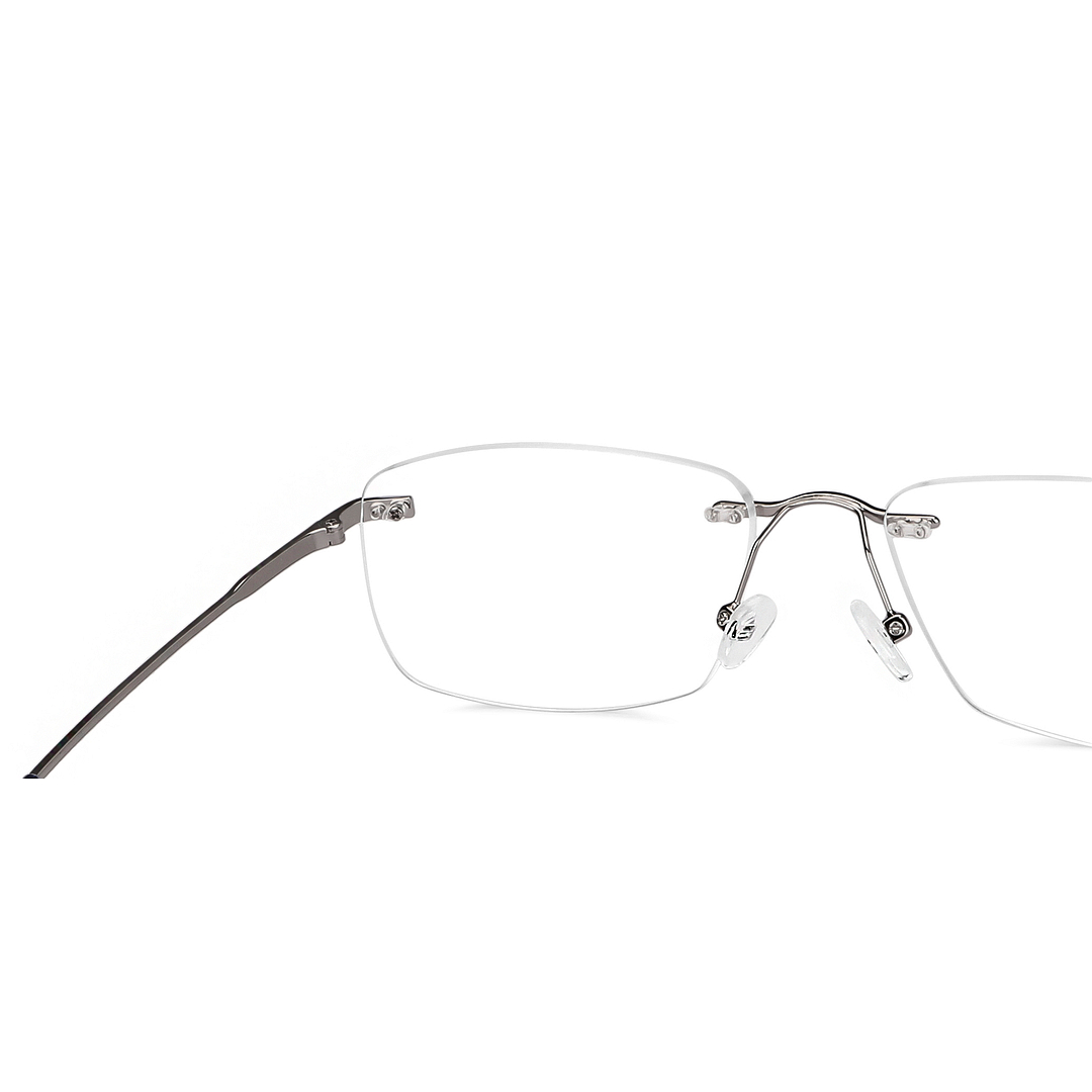 Vincent Chase Online Mid Gunmetal Rimless Rectangle right side