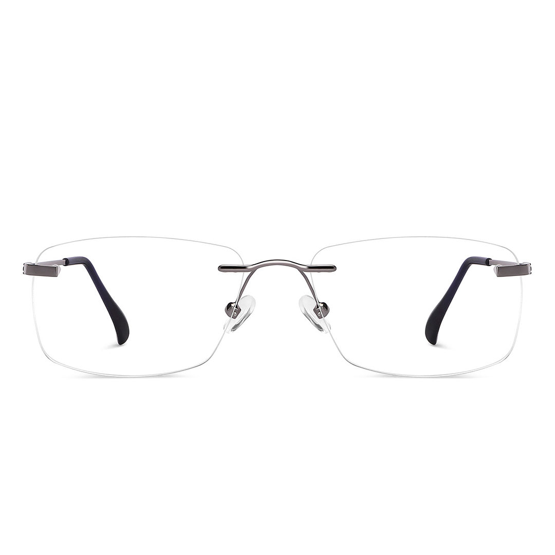 Vincent Chase Online Mid Gunmetal Rimless Rectangle left side