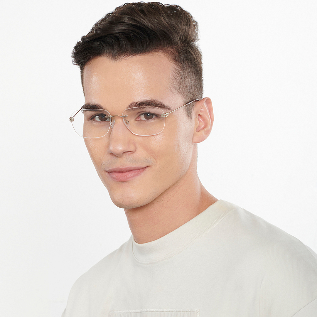 Vincent Chase Online Gold Rimless Square left side