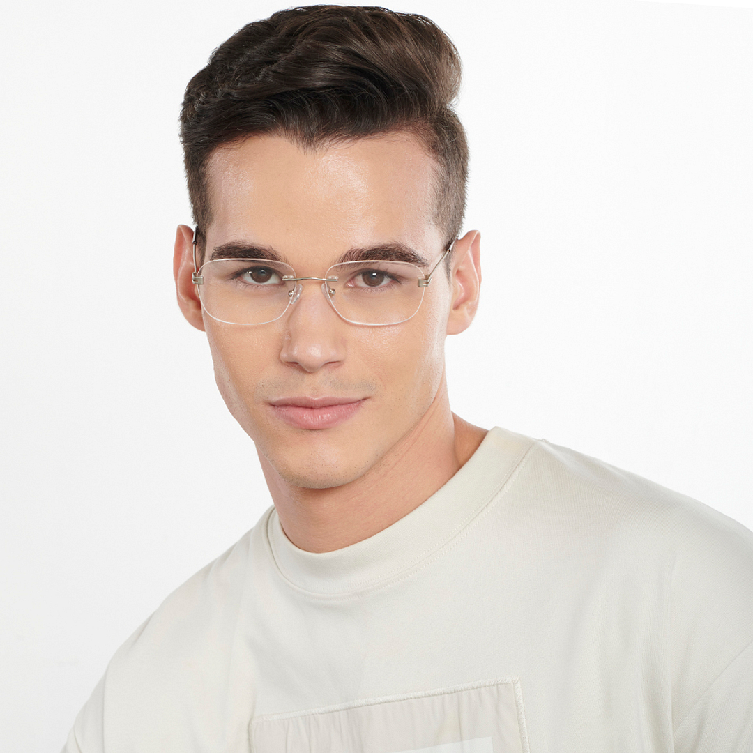 Vincent Chase Online Gold Rimless Square right side
