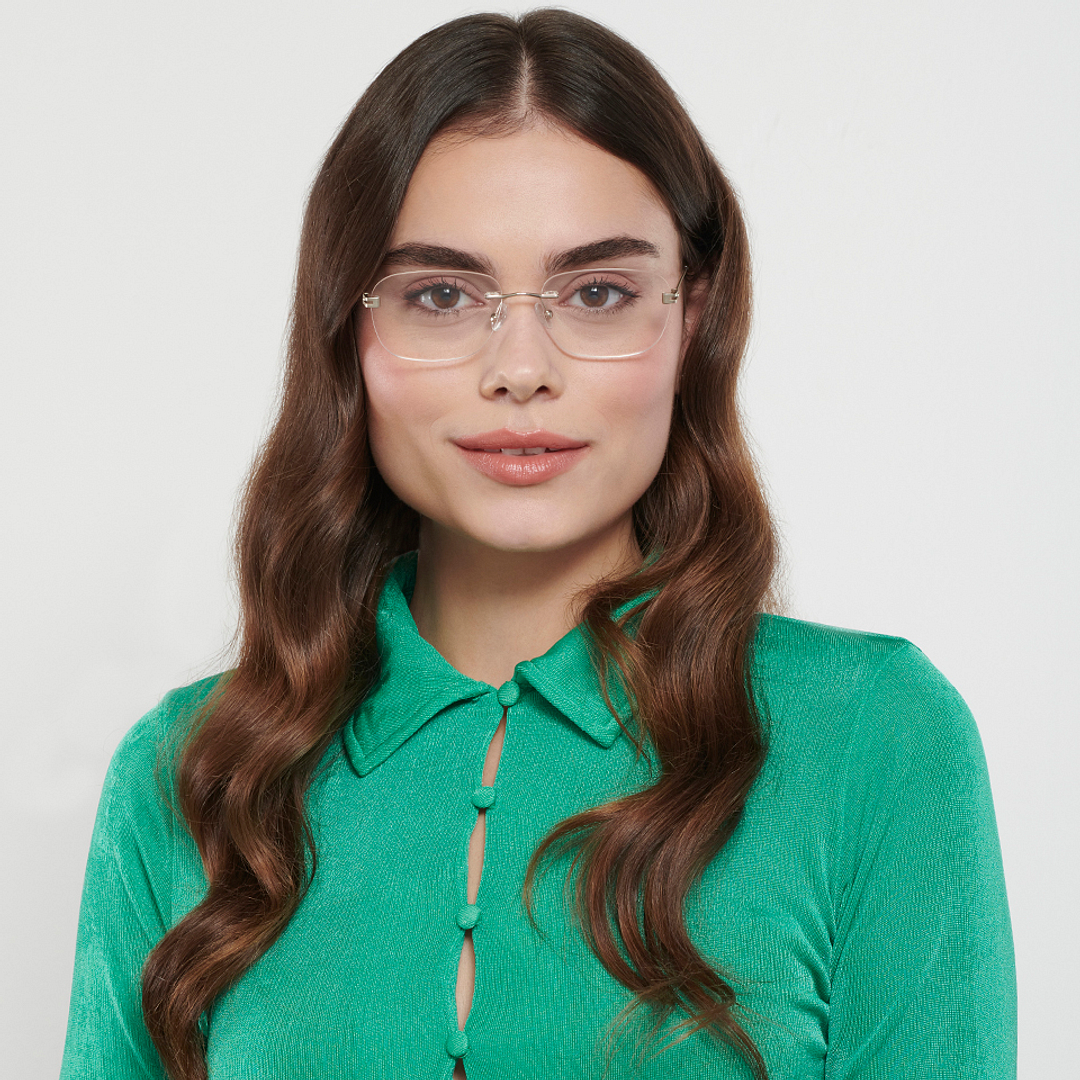 Vincent Chase Online Gold Rimless Square left side