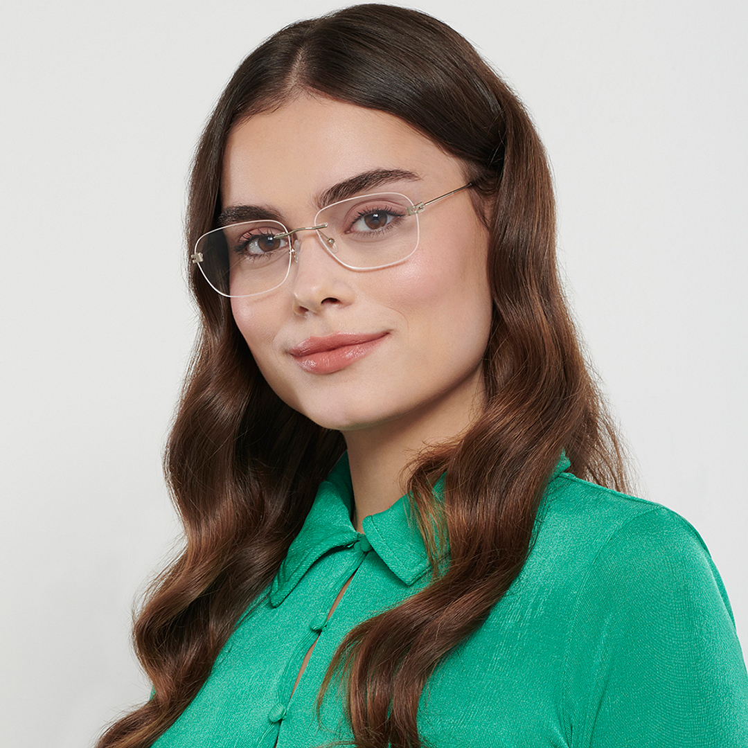 Vincent Chase Online Gold Rimless Square right side