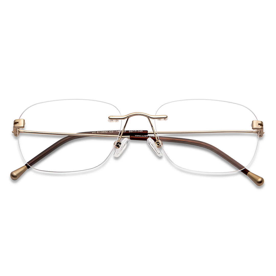 Vincent Chase Online Gold Rimless Square left side