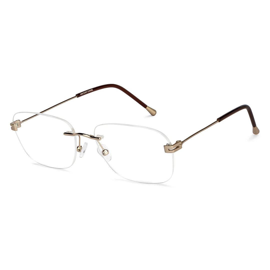 Vincent Chase Online Gold Rimless Square right side