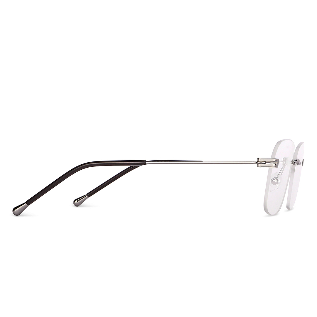 Vincent Chase Online Mid Gunmetal Rimless Square left side