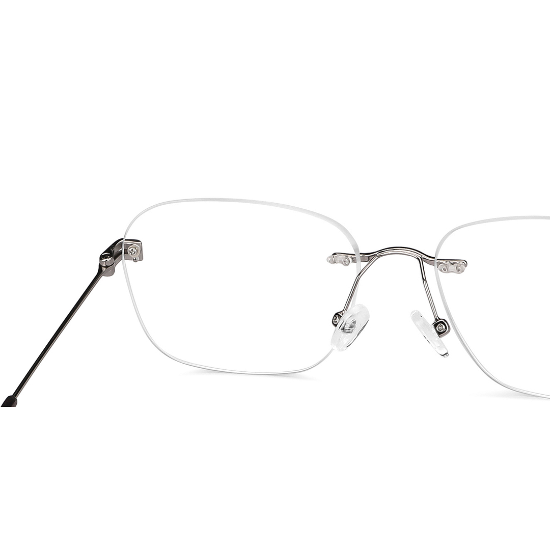 Vincent Chase Online Mid Gunmetal Rimless Square right side