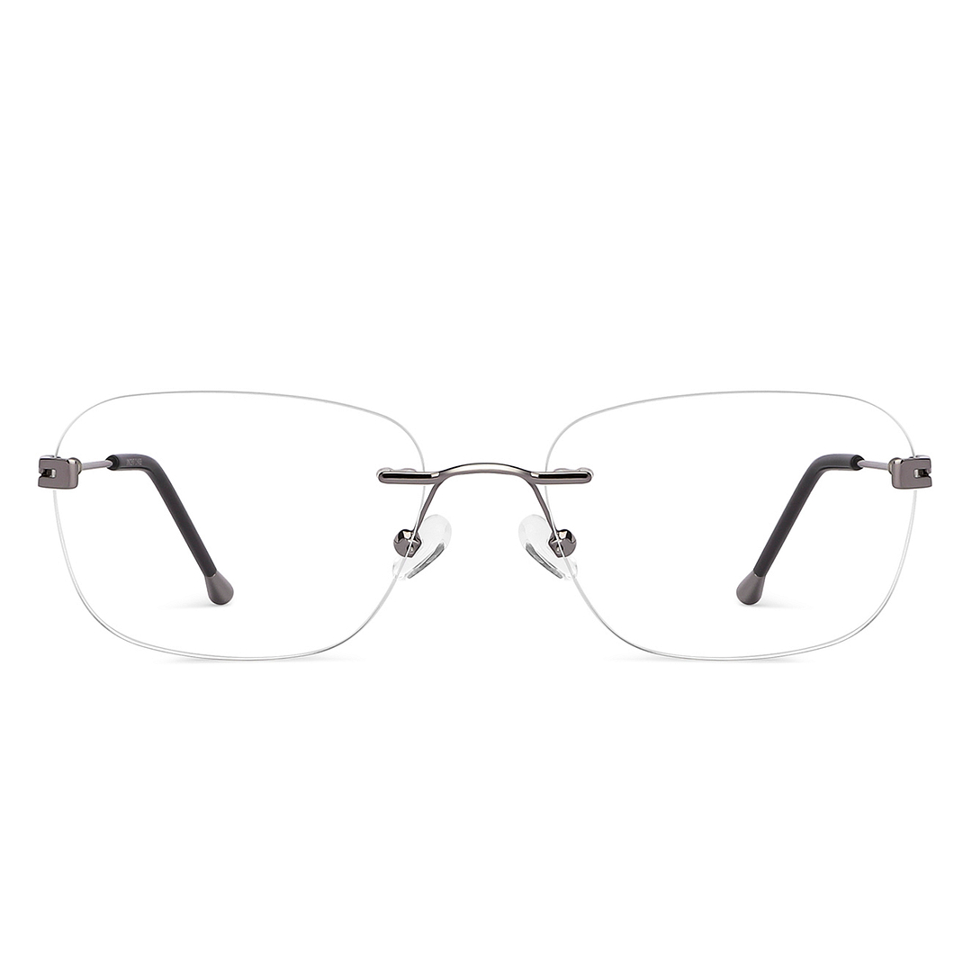Vincent Chase Online Mid Gunmetal Rimless Square left side