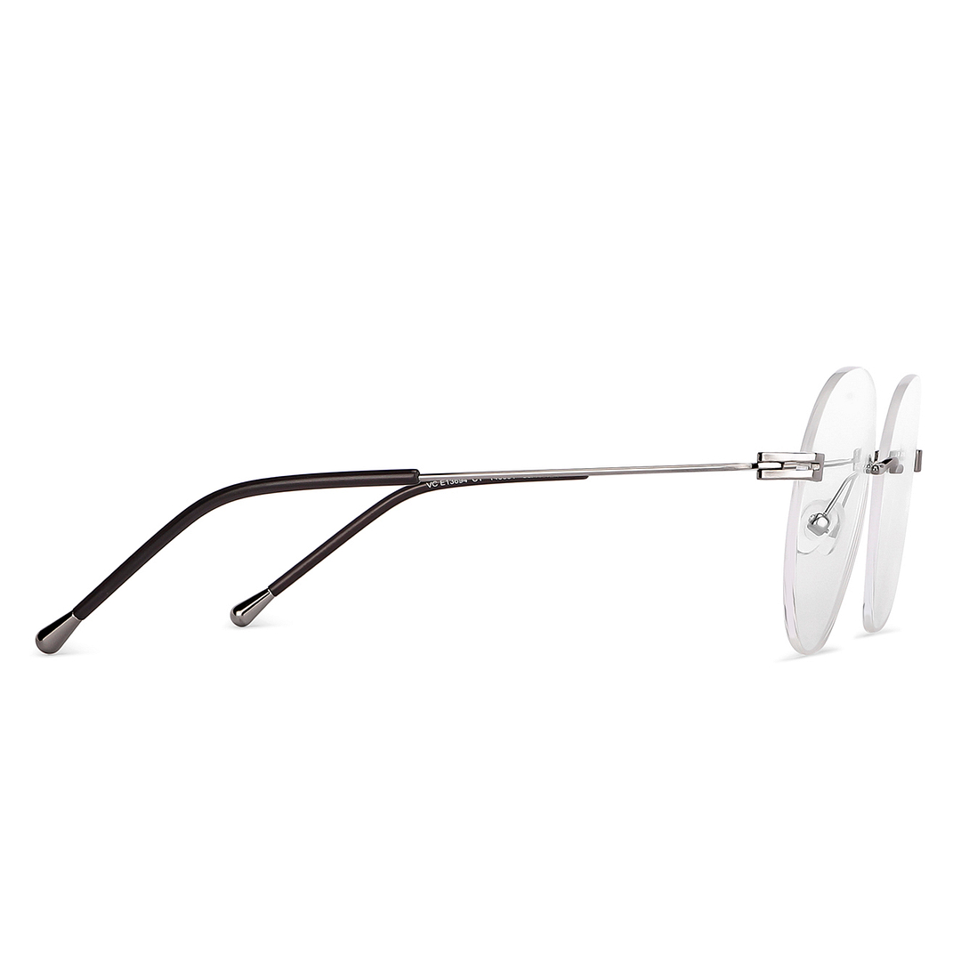Vincent Chase Online Mid Gunmetal Rimless Round left side