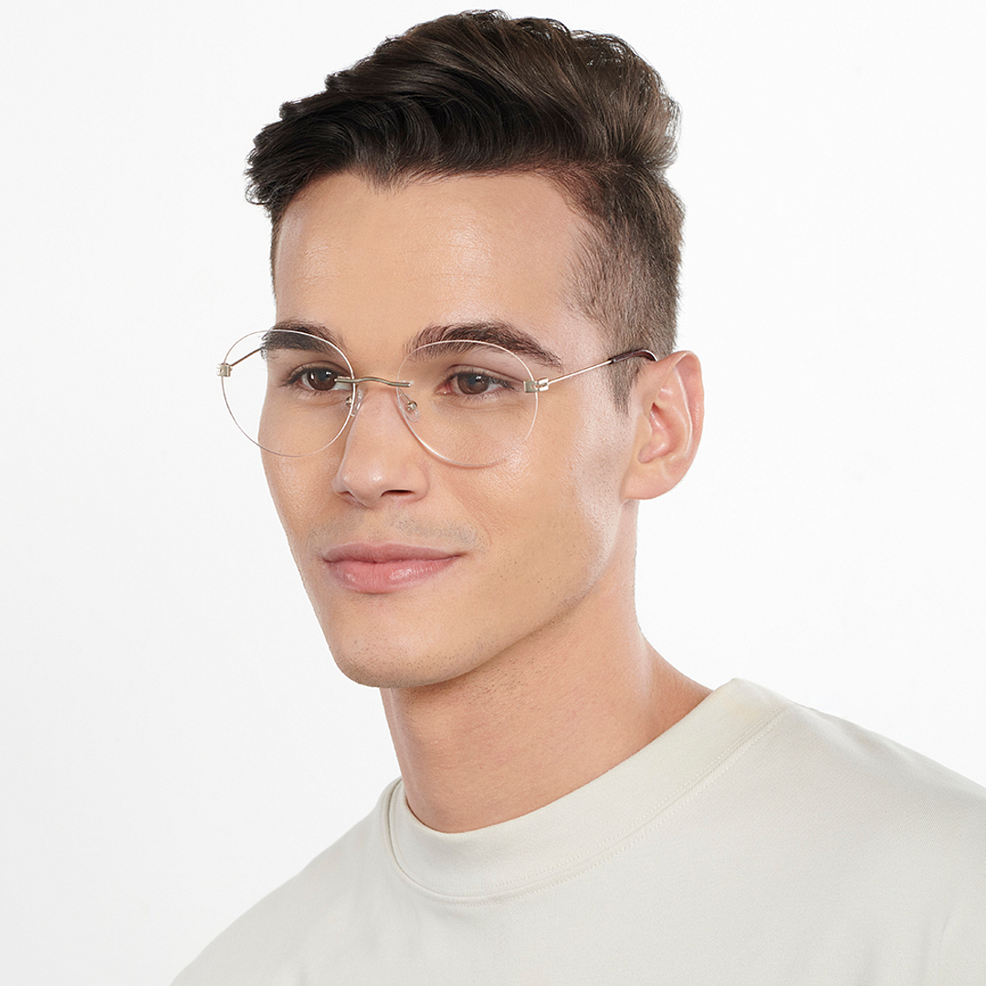 Vincent Chase Online Gold Rimless Round right side