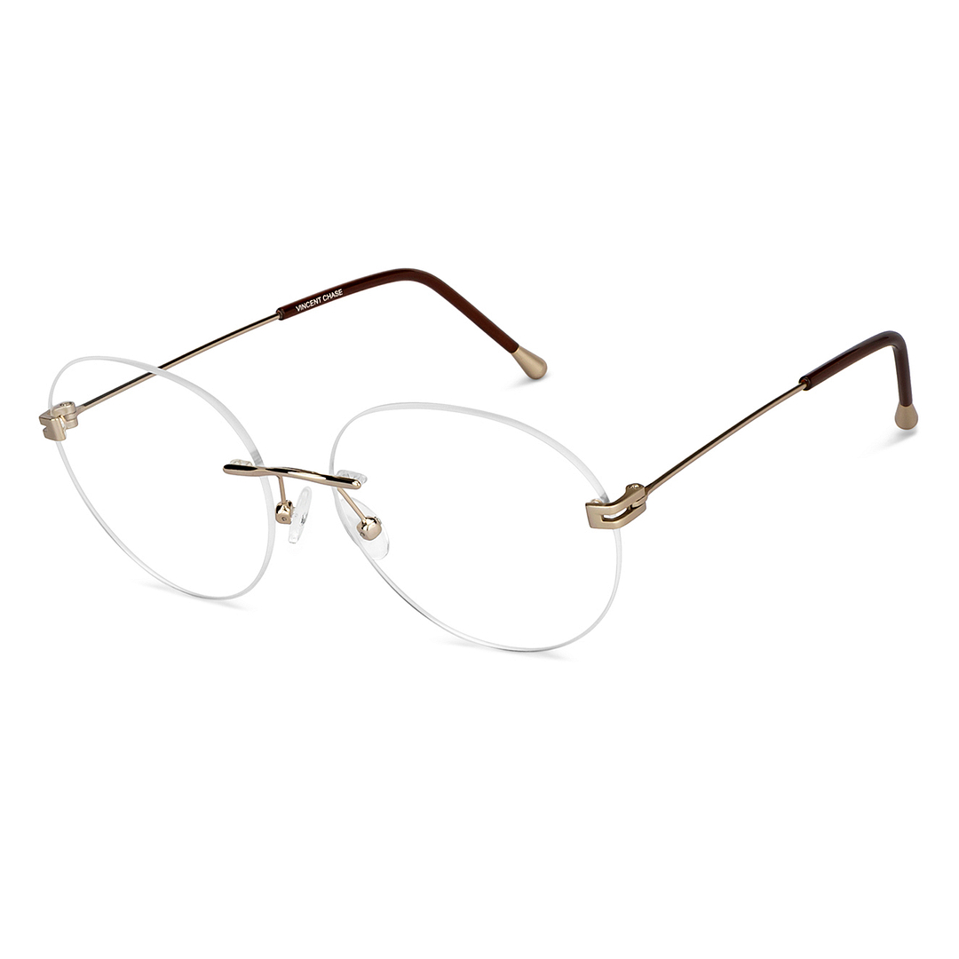 Vincent Chase Online Gold Rimless Round right side