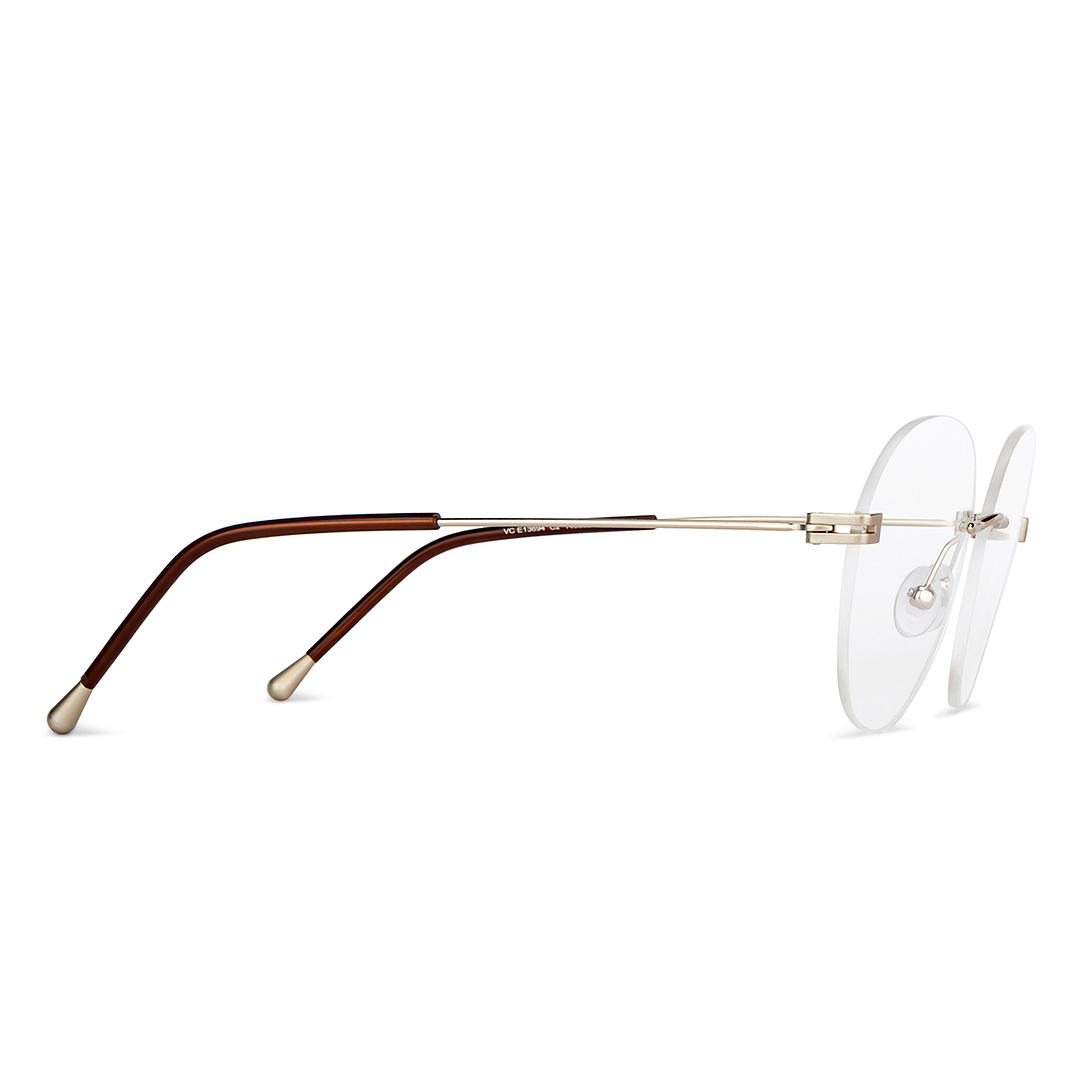 Vincent Chase Online Gold Rimless Round left side