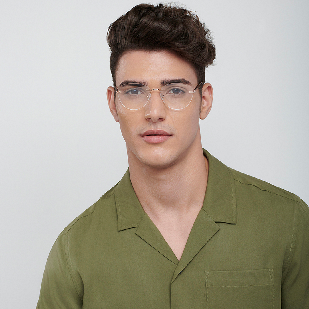 Vincent Chase Online Rose Gold Rimless Cat Eye right side