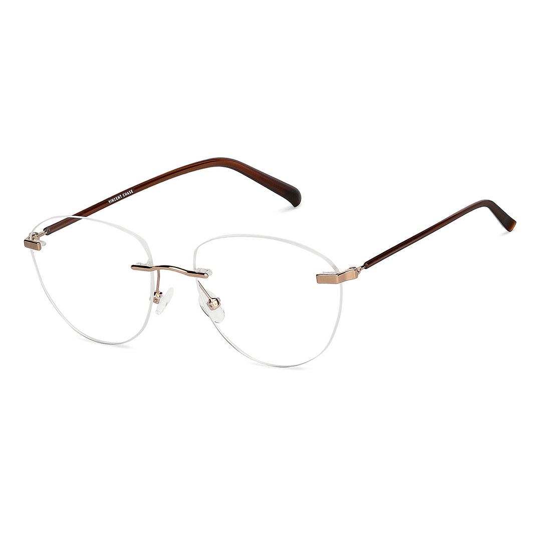 Vincent Chase Online Rose Gold Rimless Cat Eye right side