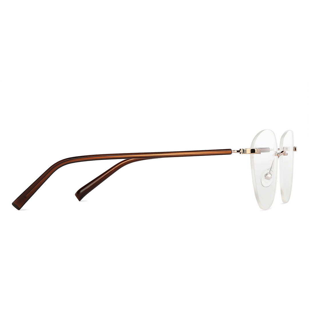 Vincent Chase Online Rose Gold Rimless Cat Eye left side