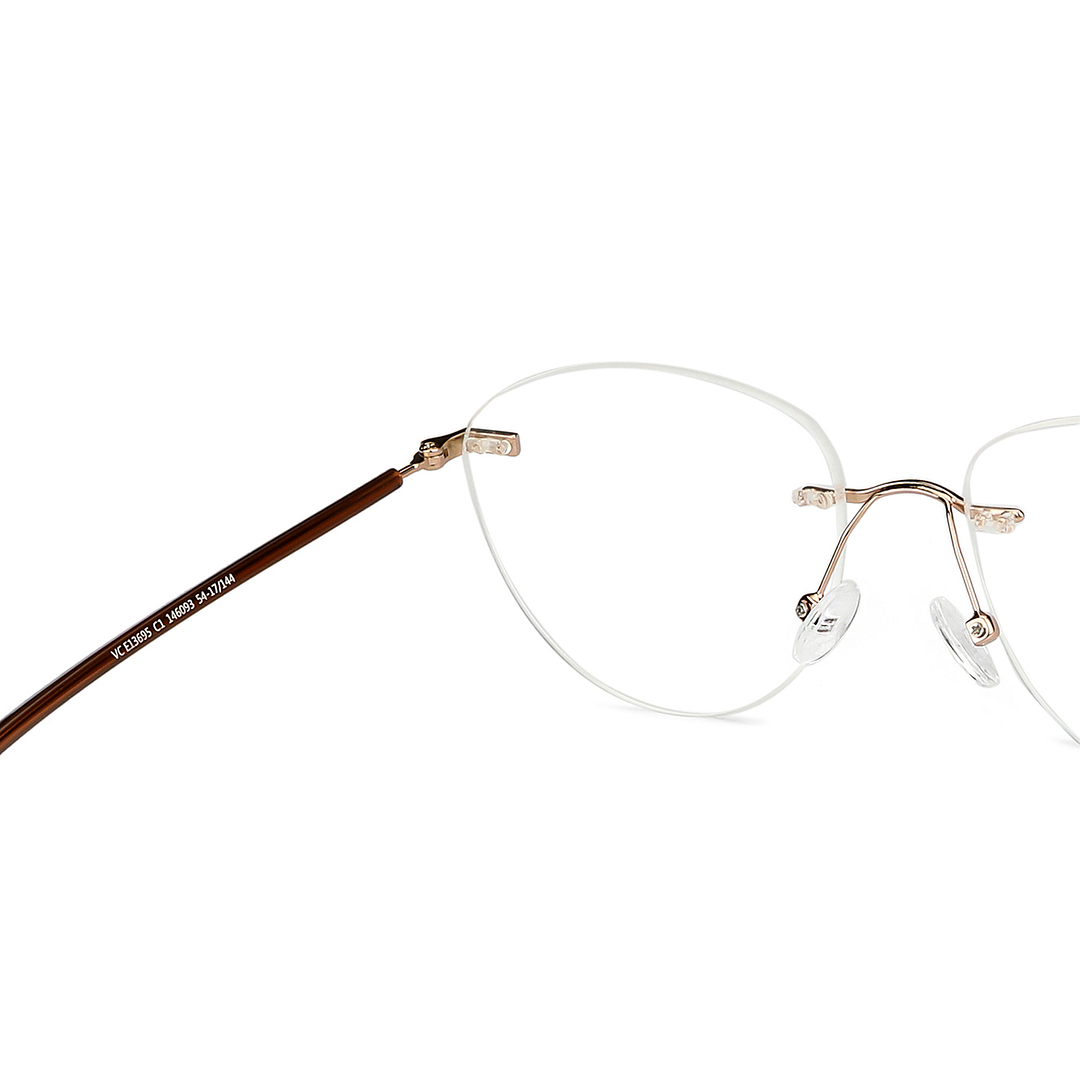 Vincent Chase Online Rose Gold Rimless Cat Eye right side