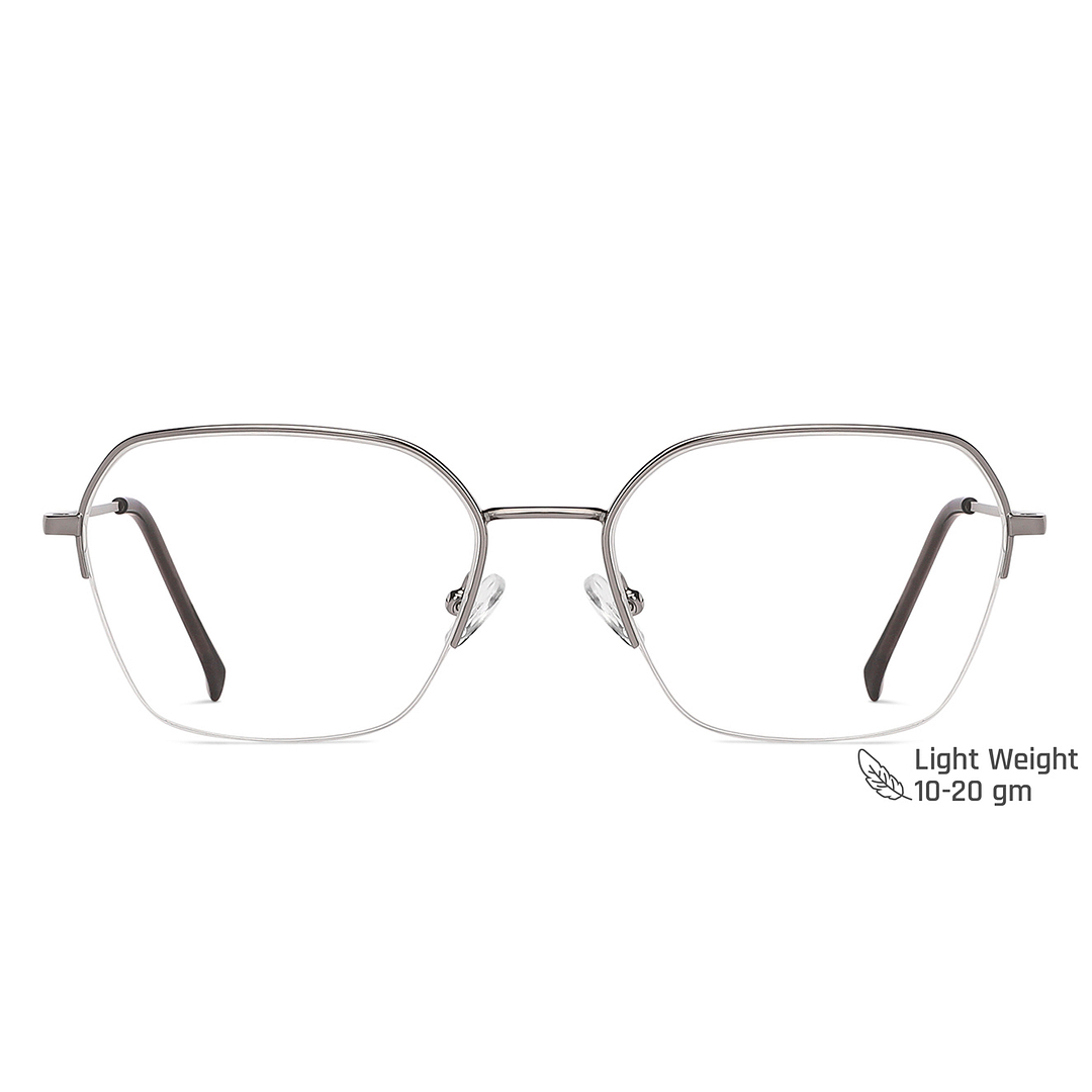Vincent Chase Online Mid Gunmetal Half Rim Geometric left side