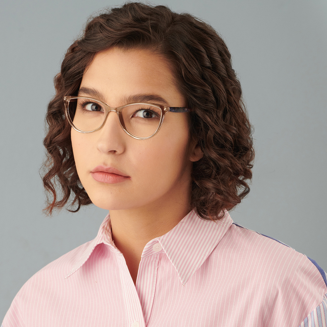 Vincent Chase Online Brown Transparent Full Rim Cat Eye left side