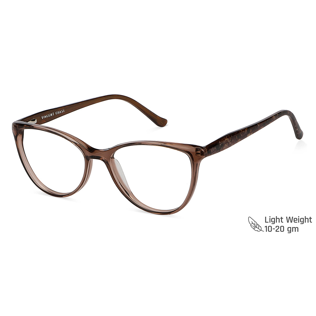 Vincent Chase Online Brown Transparent Full Rim Cat Eye right side