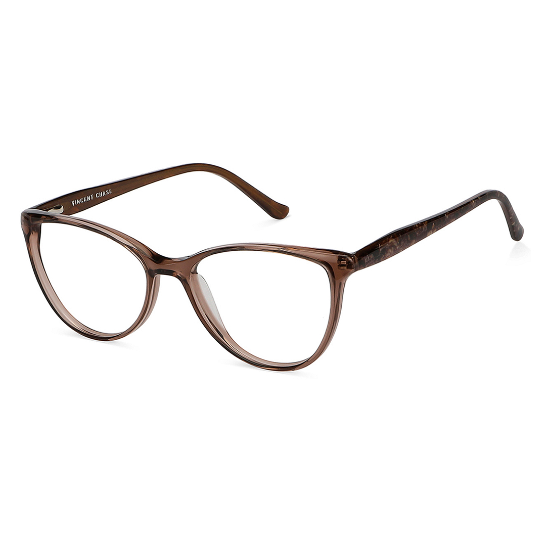 Vincent Chase Online Brown Transparent Full Rim Cat Eye right side
