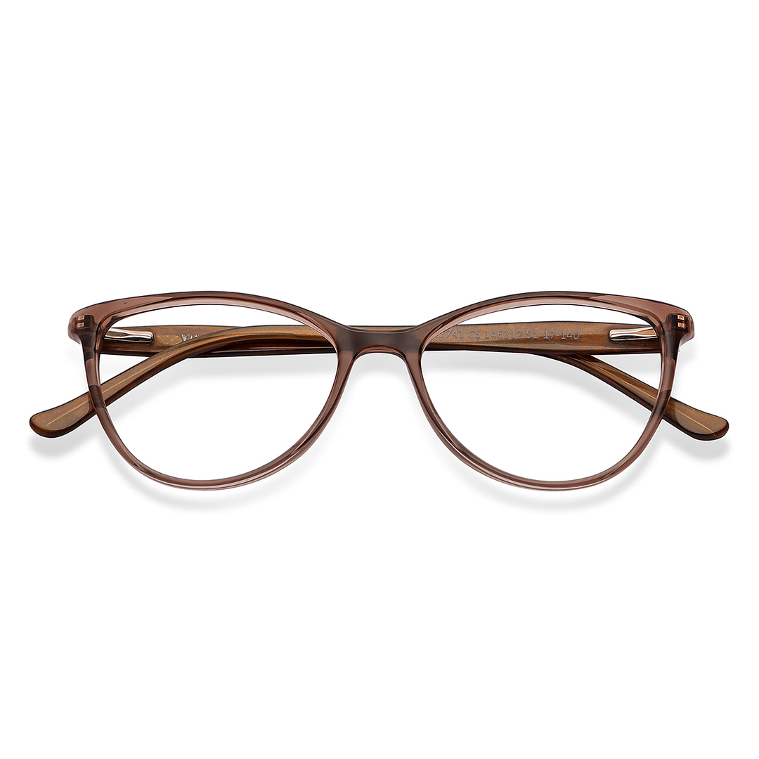 Vincent Chase Online Brown Transparent Full Rim Cat Eye left side