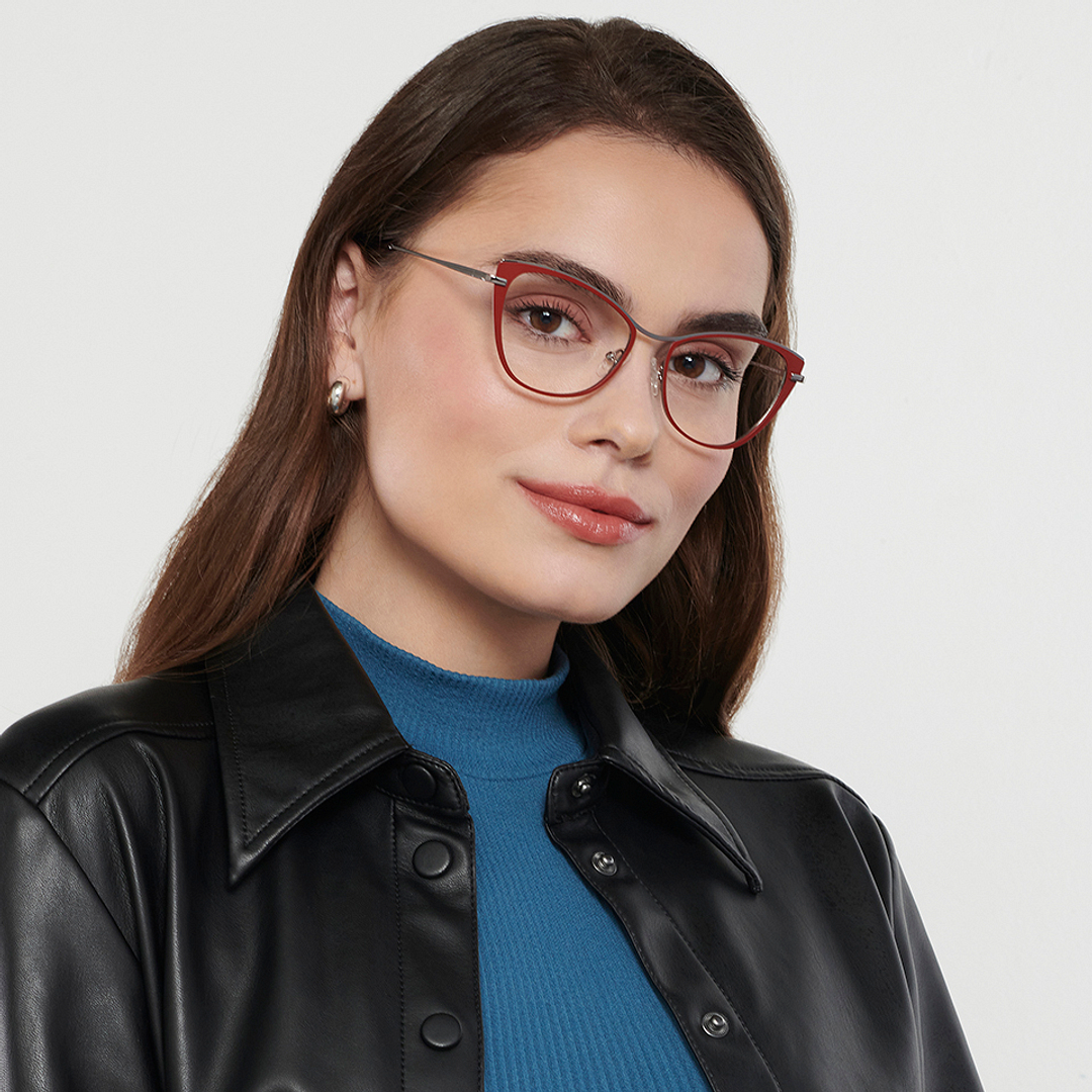 Vincent Chase Online Mid Gunmetal Full Rim Cat Eye left side