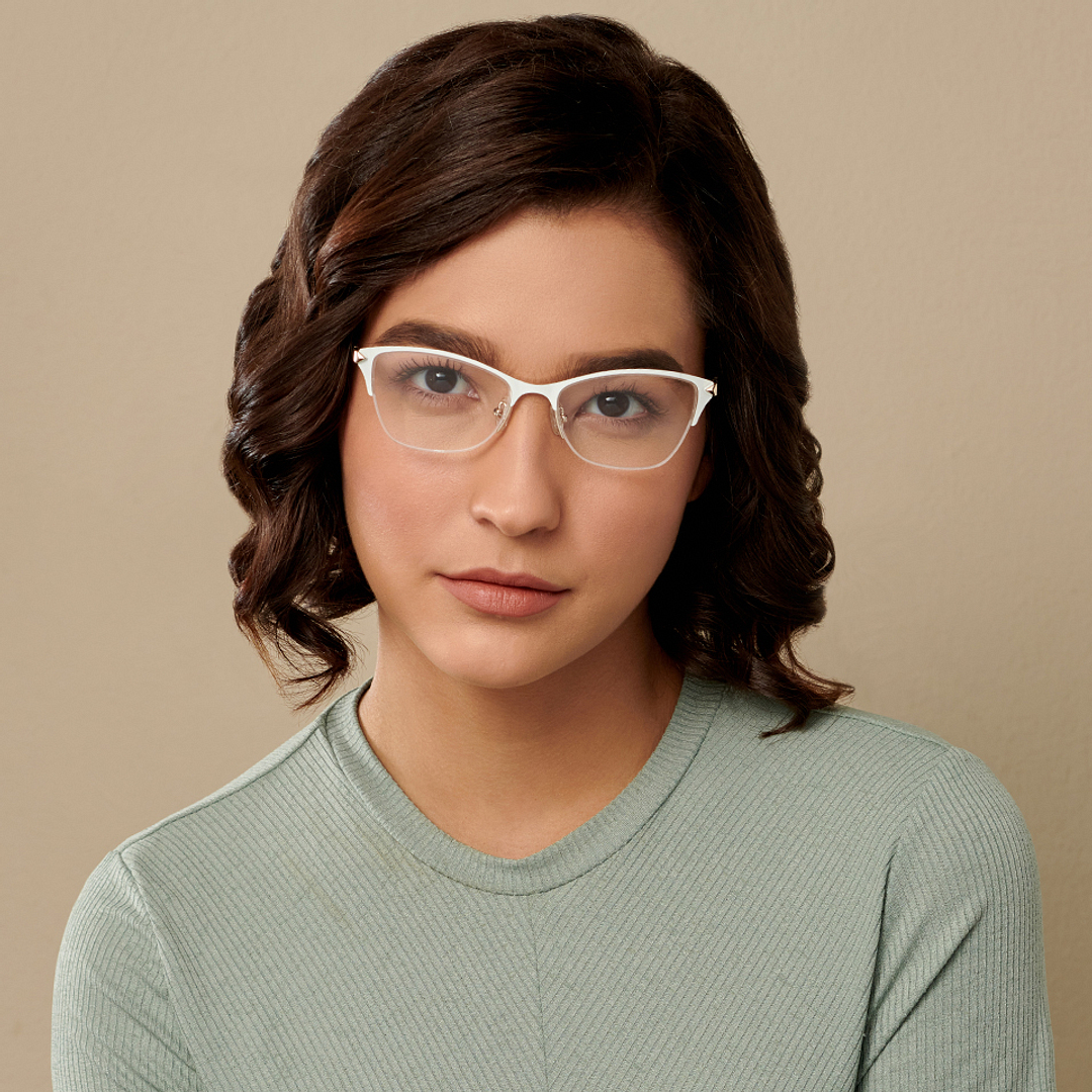 Vincent Chase Online Gold Half Rim Cat Eye left side