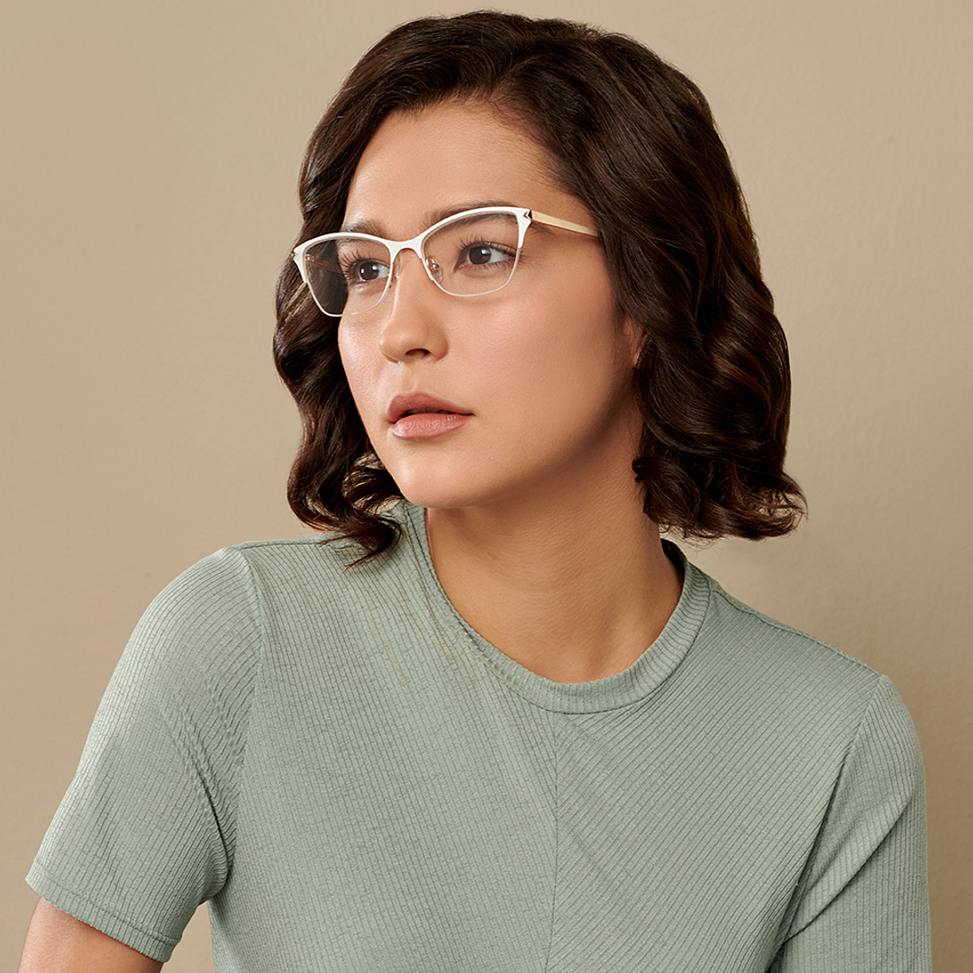 Vincent Chase Online Gold Half Rim Cat Eye right side