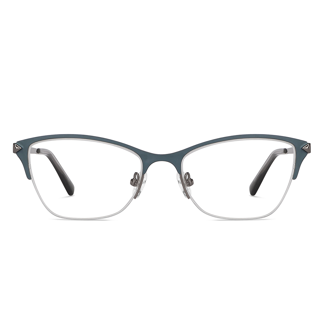 Vincent Chase Online Light Gray Half Rim Cat Eye left side