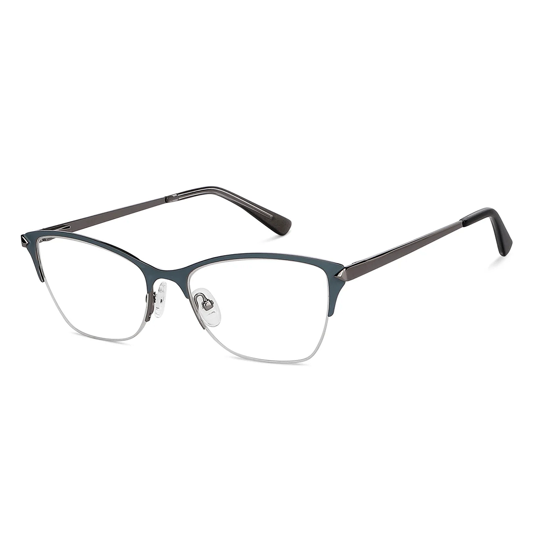 Vincent Chase Online Light Gray Half Rim Cat Eye right side