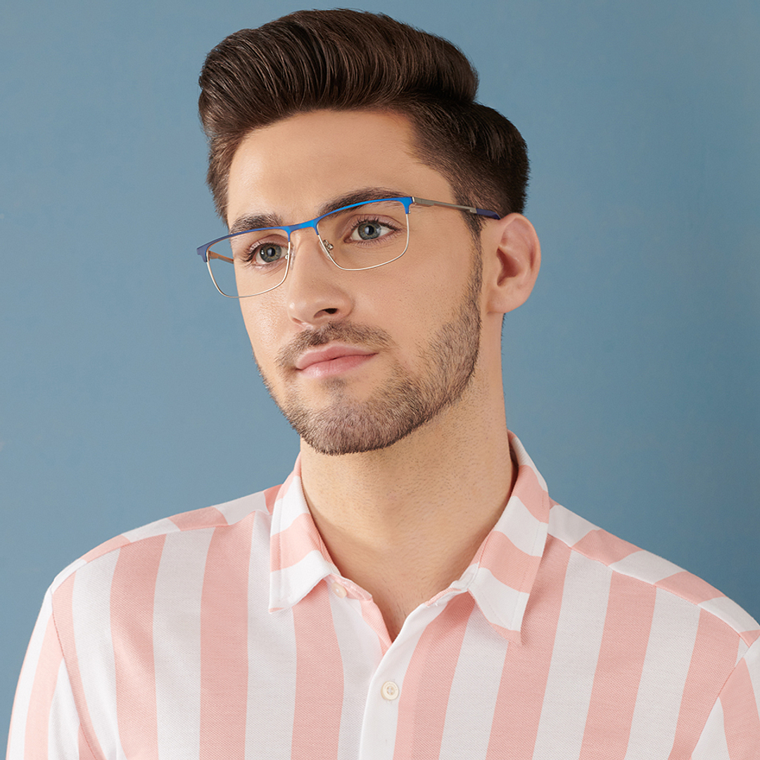 Vincent Chase Online Silver Full Rim Rectangle left side