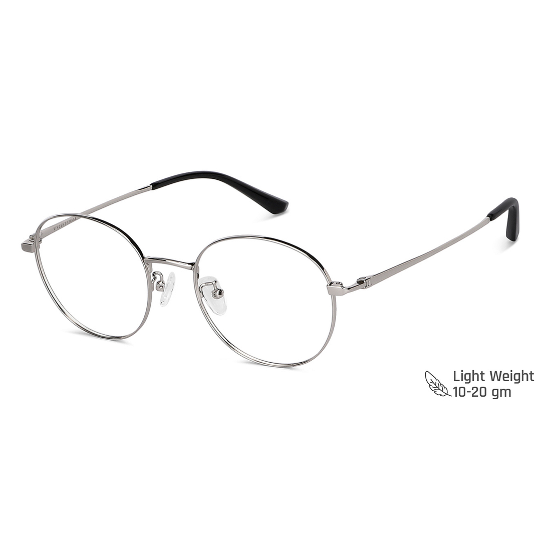 Vincent Chase Online Silver Full Rim Round left side