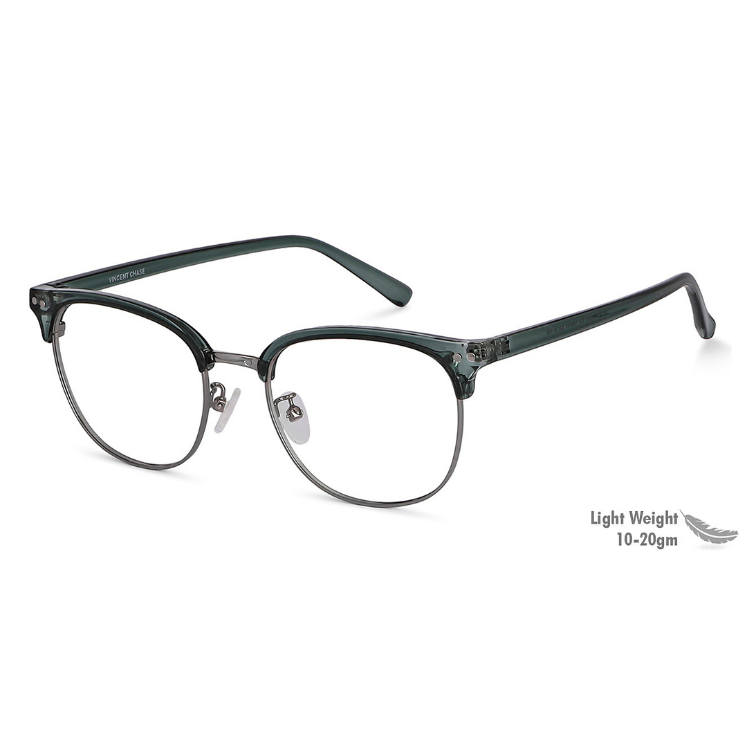Vincent Chase Online Green Transparent Full Rim Clubmaster left side