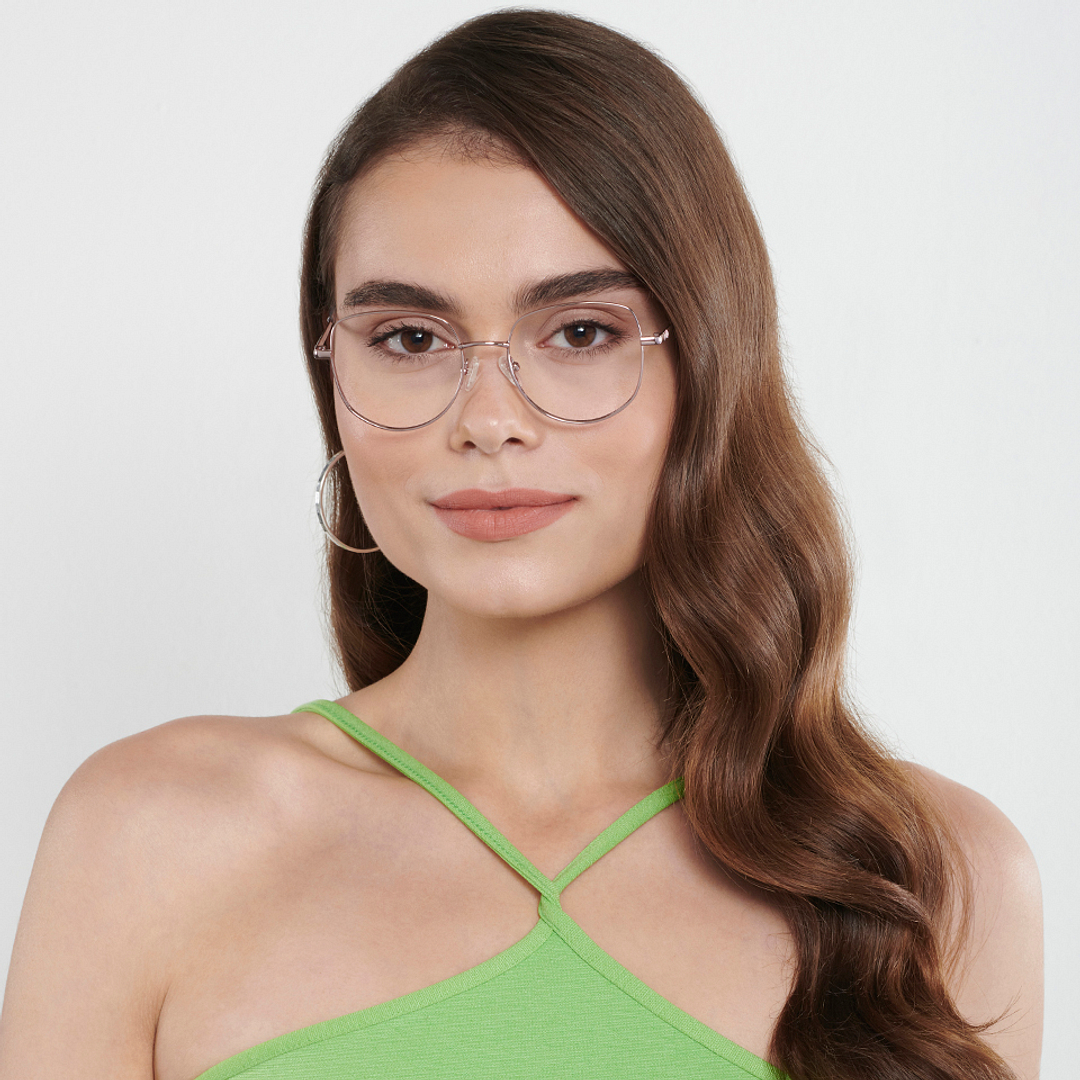 Vincent Chase Rose Gold Full Rim Geometric right side