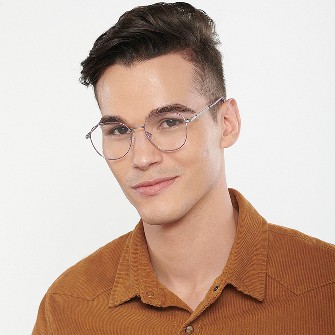 Vincent Chase Silver Full Rim Round left side