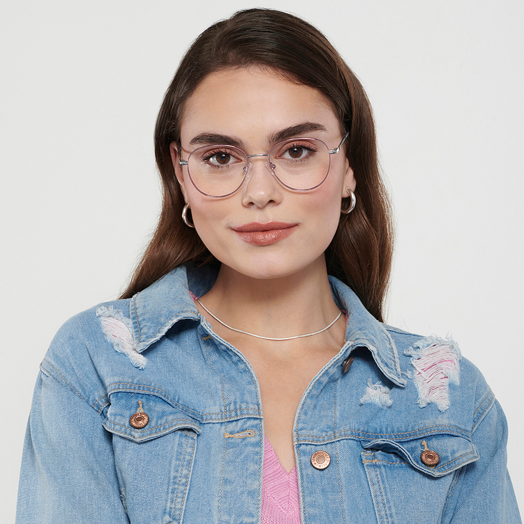 Vincent Chase Silver Full Rim Round left side