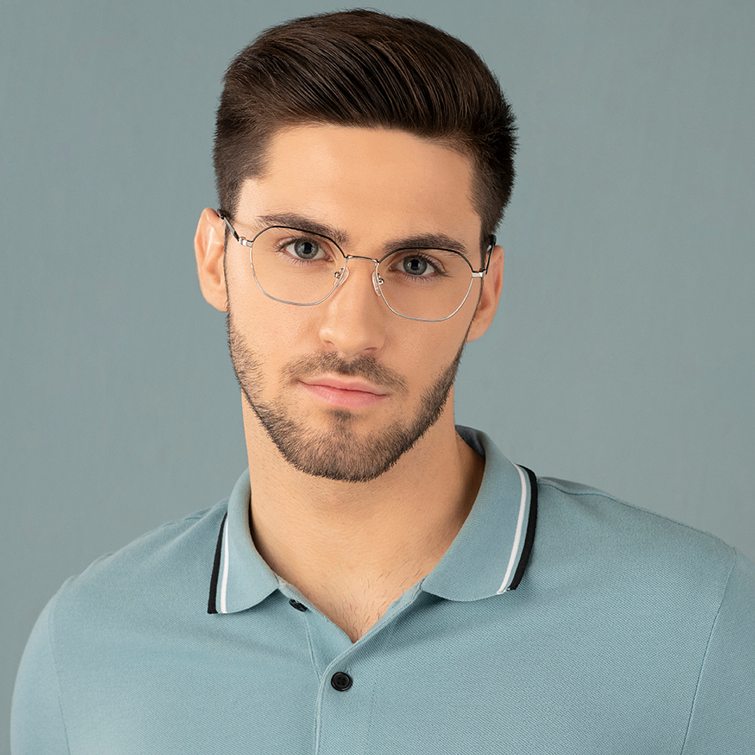 Vincent Chase Dark Gunmetal Full Rim Geometric right side