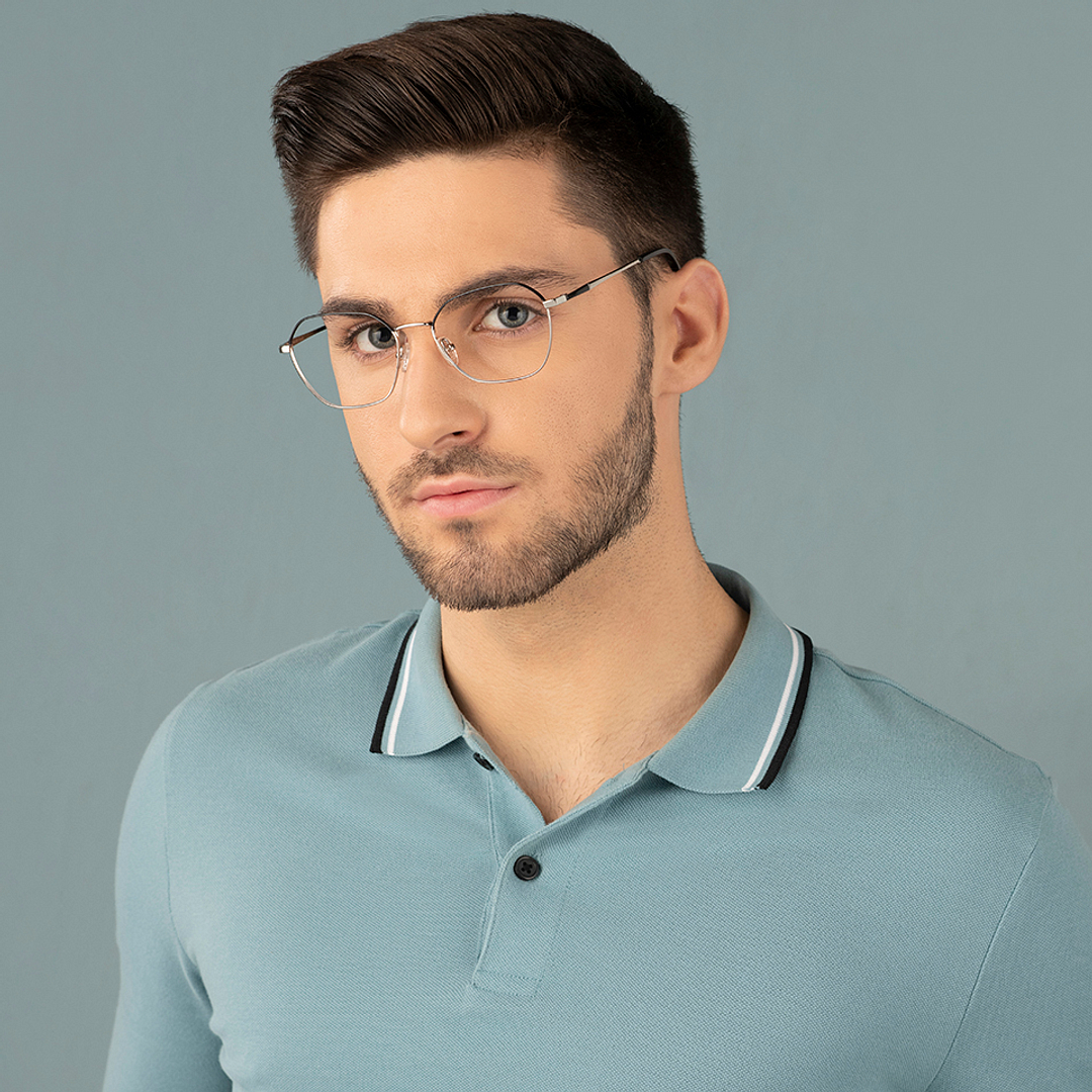 Vincent Chase Dark Gunmetal Full Rim Geometric left side
