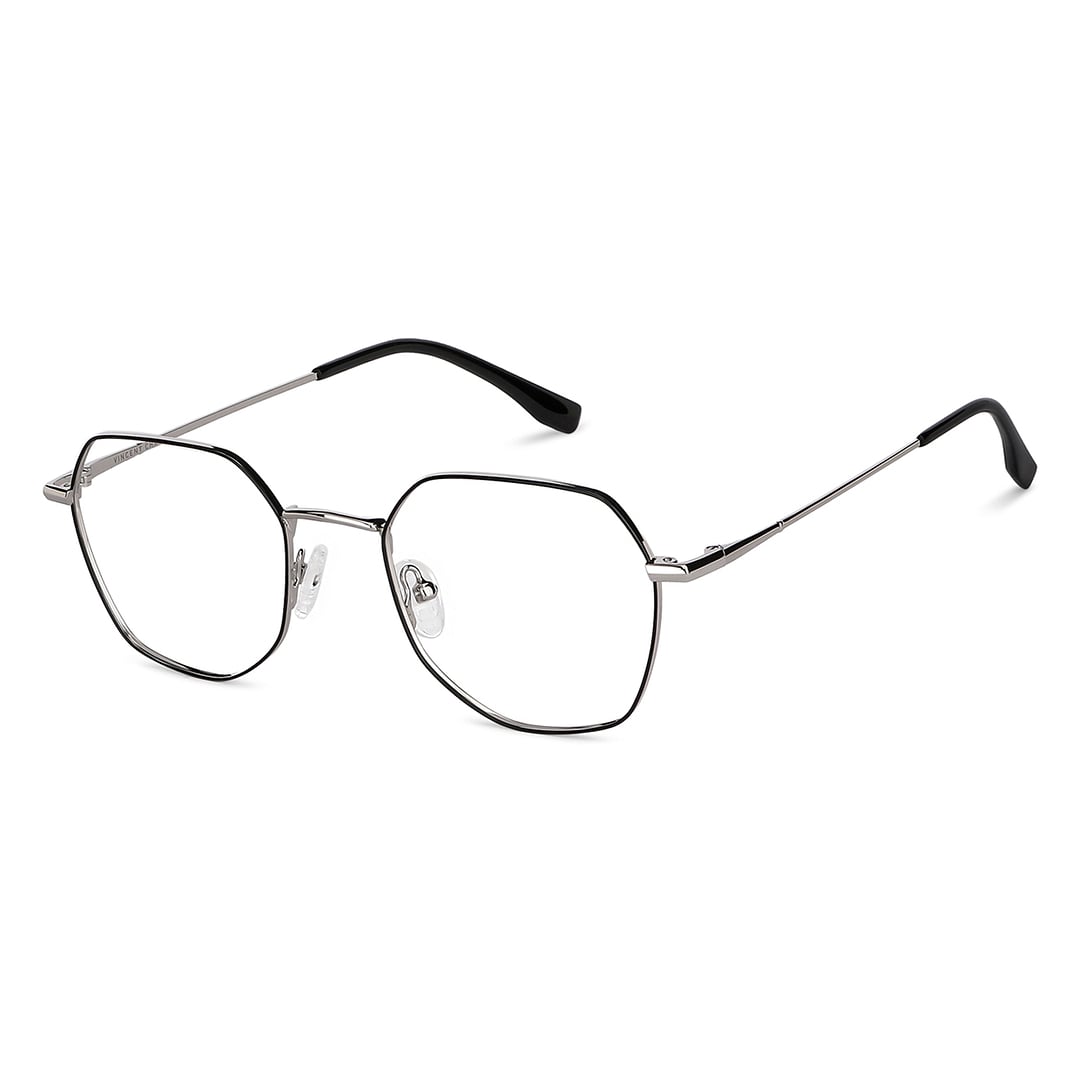 Vincent Chase Silver Full Rim Geometric right side
