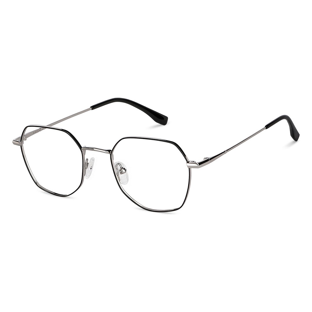 Vincent Chase Silver Full Rim Geometric left side