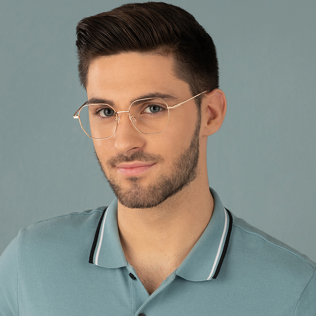 Vincent Chase Online Gold Full Rim Geometric left side