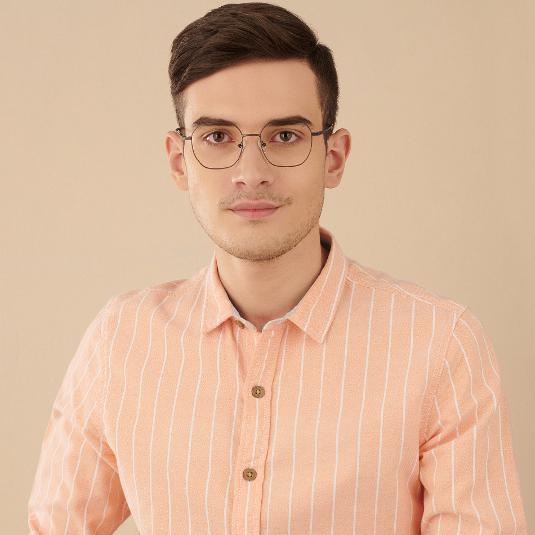 Vincent Chase Mid Gunmetal Full Rim Geometric right side