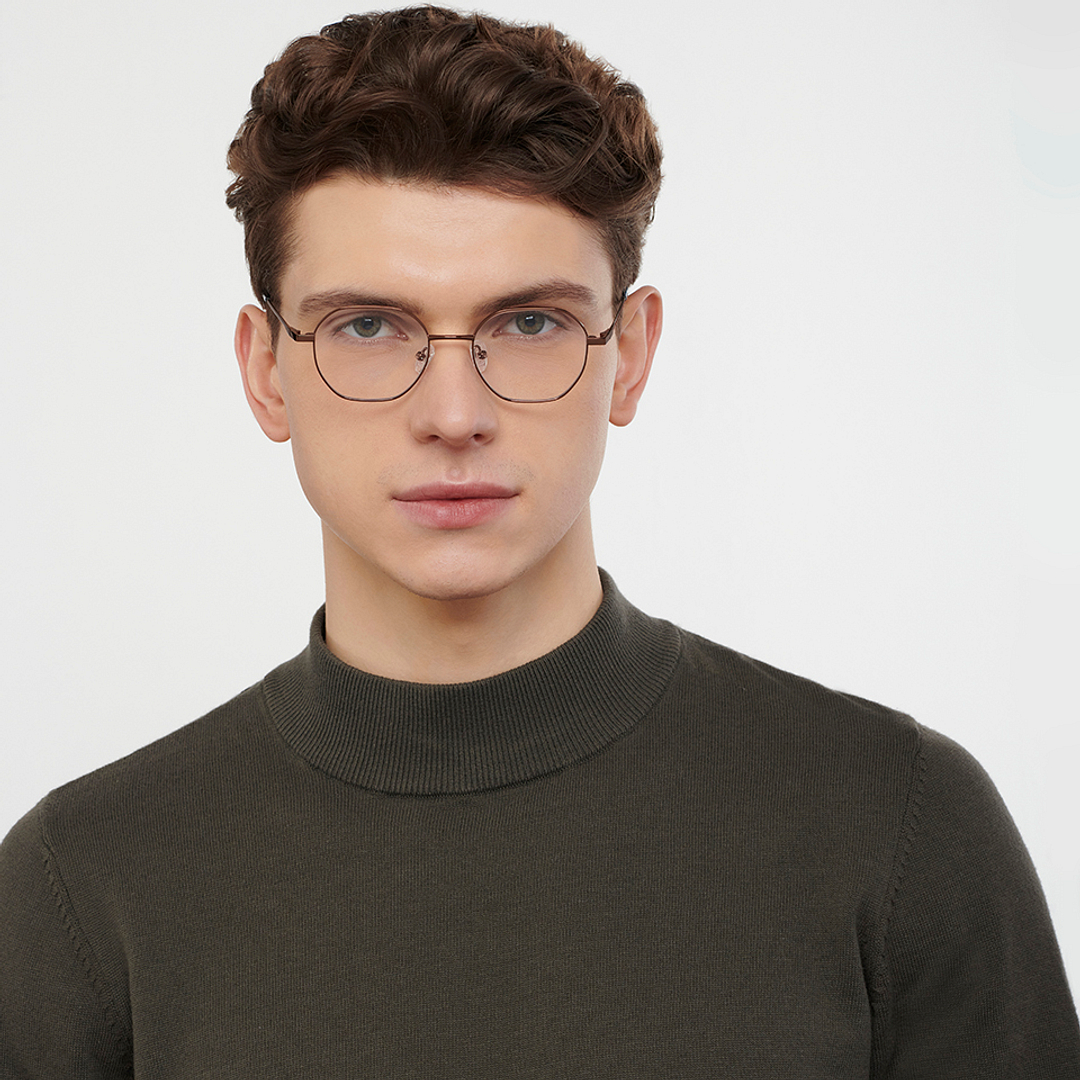 Vincent Chase Dark Brown Full Rim Geometric left side