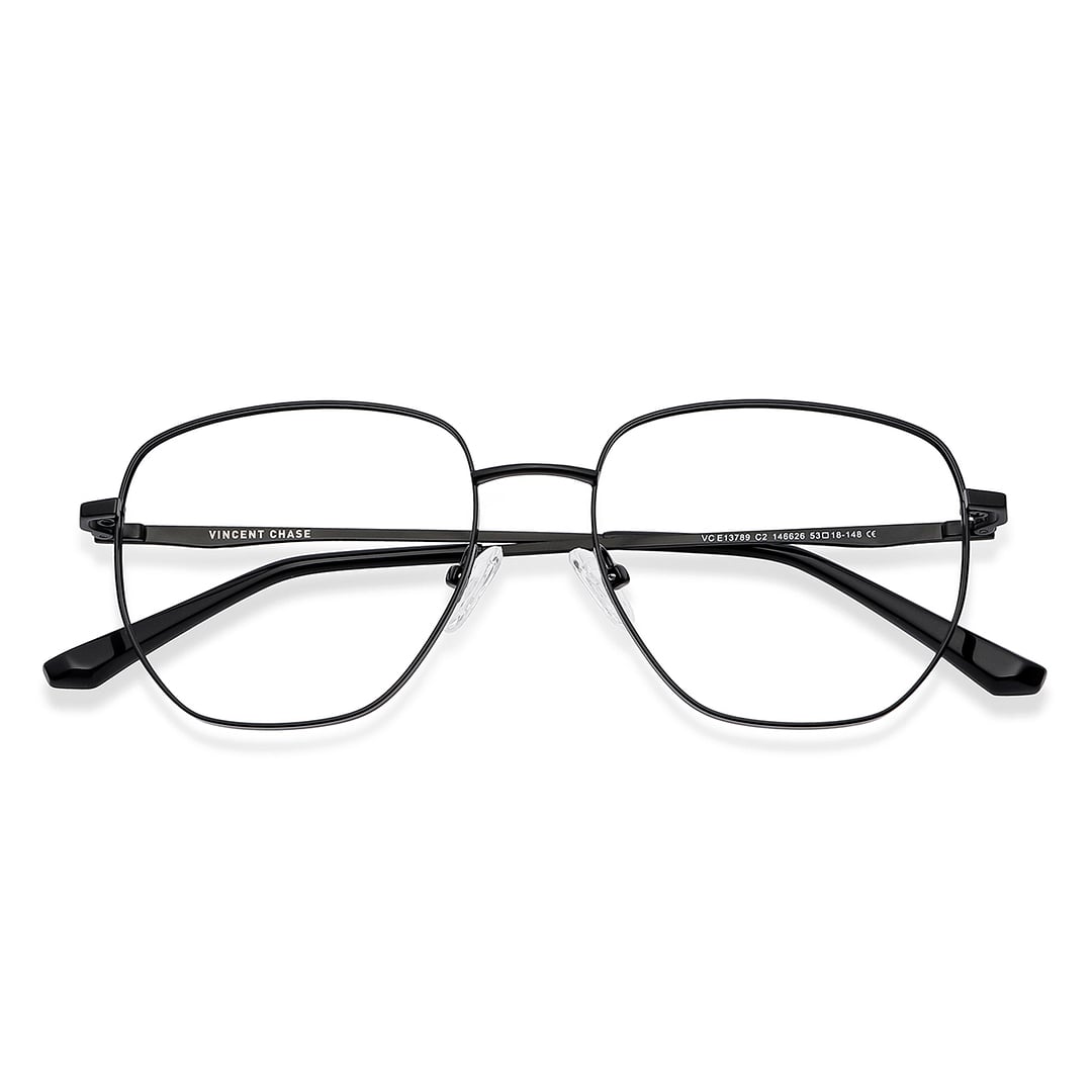 Vincent Chase Black Full Rim Geometric left side