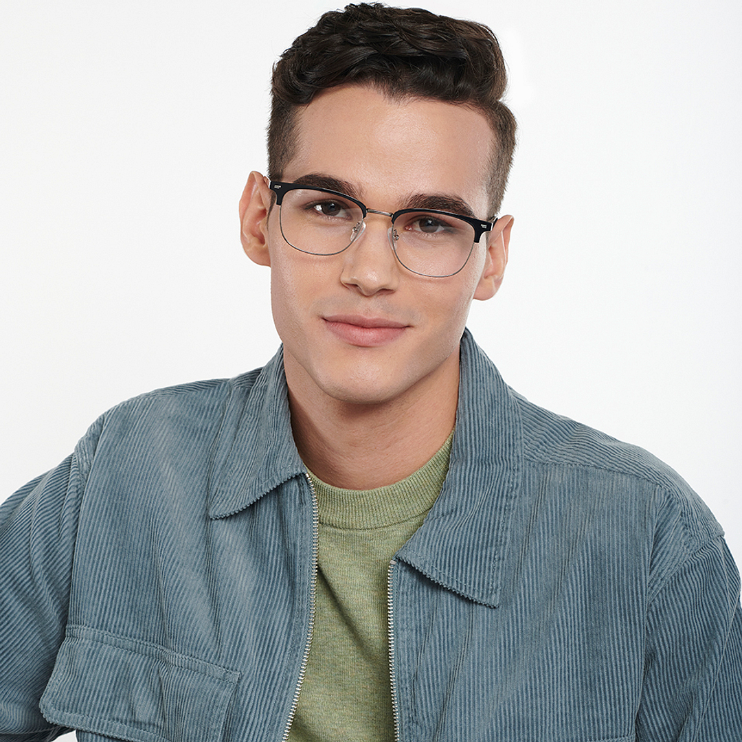 Vincent Chase Online Dark Gunmetal Full Rim Square left side