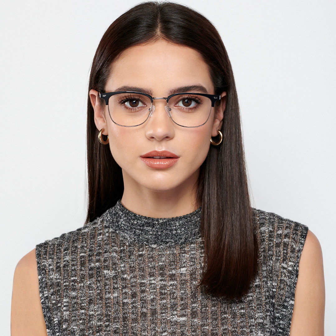 Vincent Chase Online Dark Gunmetal Full Rim Square left side